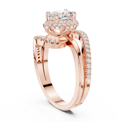Infinity Halo Solitaire Lab Diamond Engagement Ring