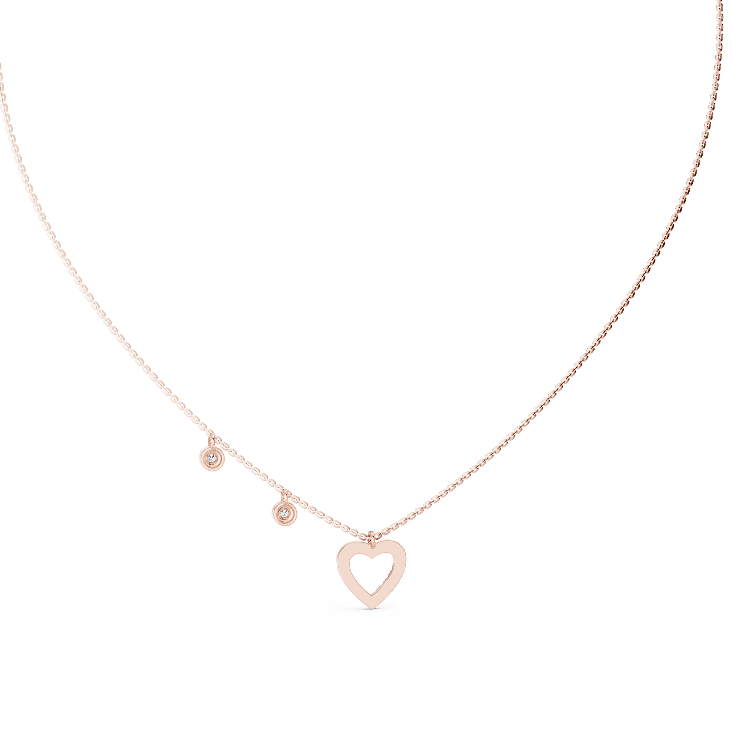 Heart Charm Lab Grown Diamond Necklace for Women | Love Pendant for Anniversary & Gift