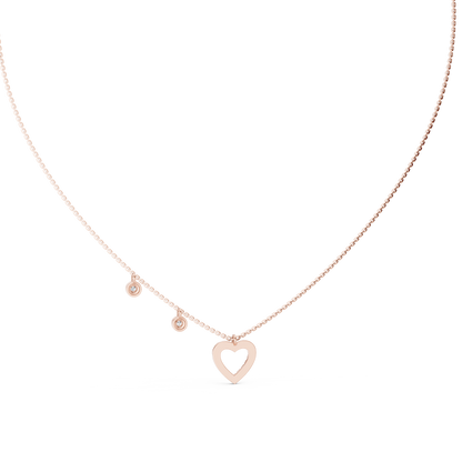 Heart Charm Lab Grown Diamond Necklace for Women | Love Pendant for Anniversary & Gift