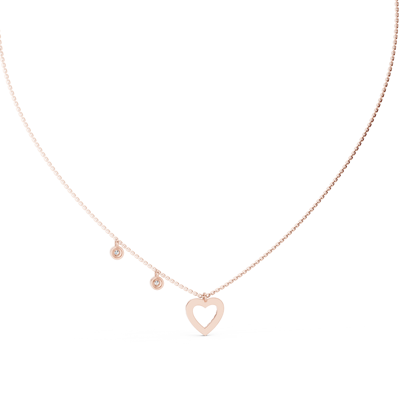 Heart Charm Lab Grown Diamond Necklace for Women | Love Pendant for Anniversary & Gift
