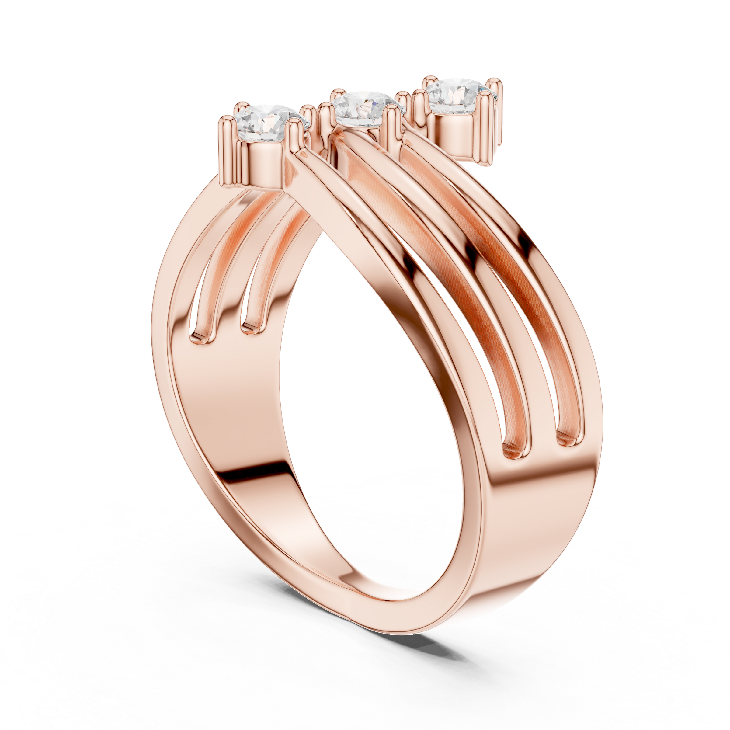 Three Drops of Light Lab Diamond Curved Ring