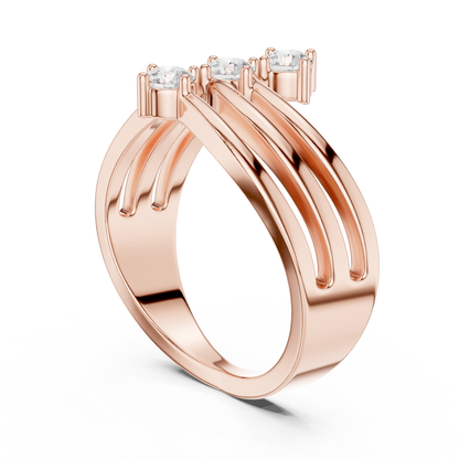Three Drops of Light Lab Diamond Curved Ring