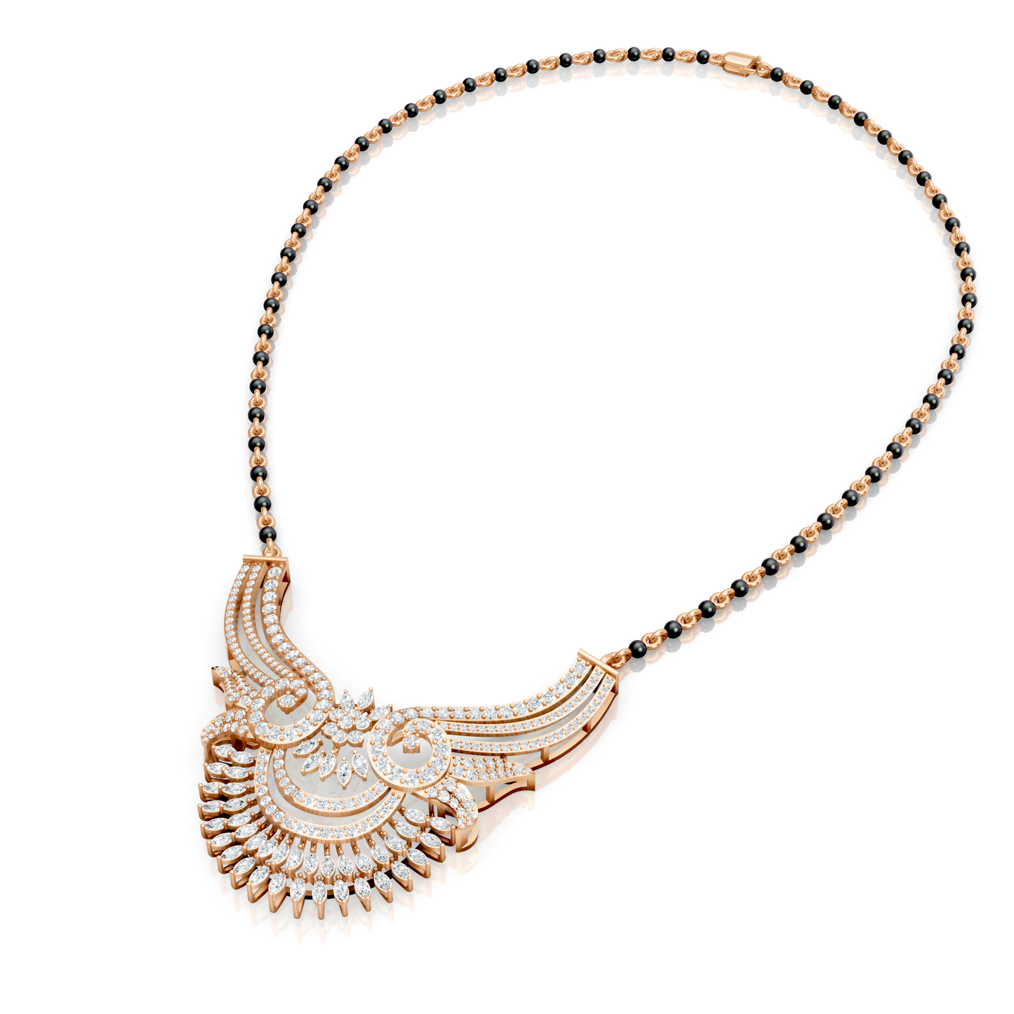Maharani Style Grand Lab Diamond Bridal Mangalsutra For Women