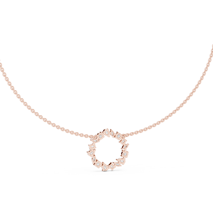 Celestial Circle Necklace with Multi-Shape Lab Grown Diamonds – Luxe Modern Pendant for Women
