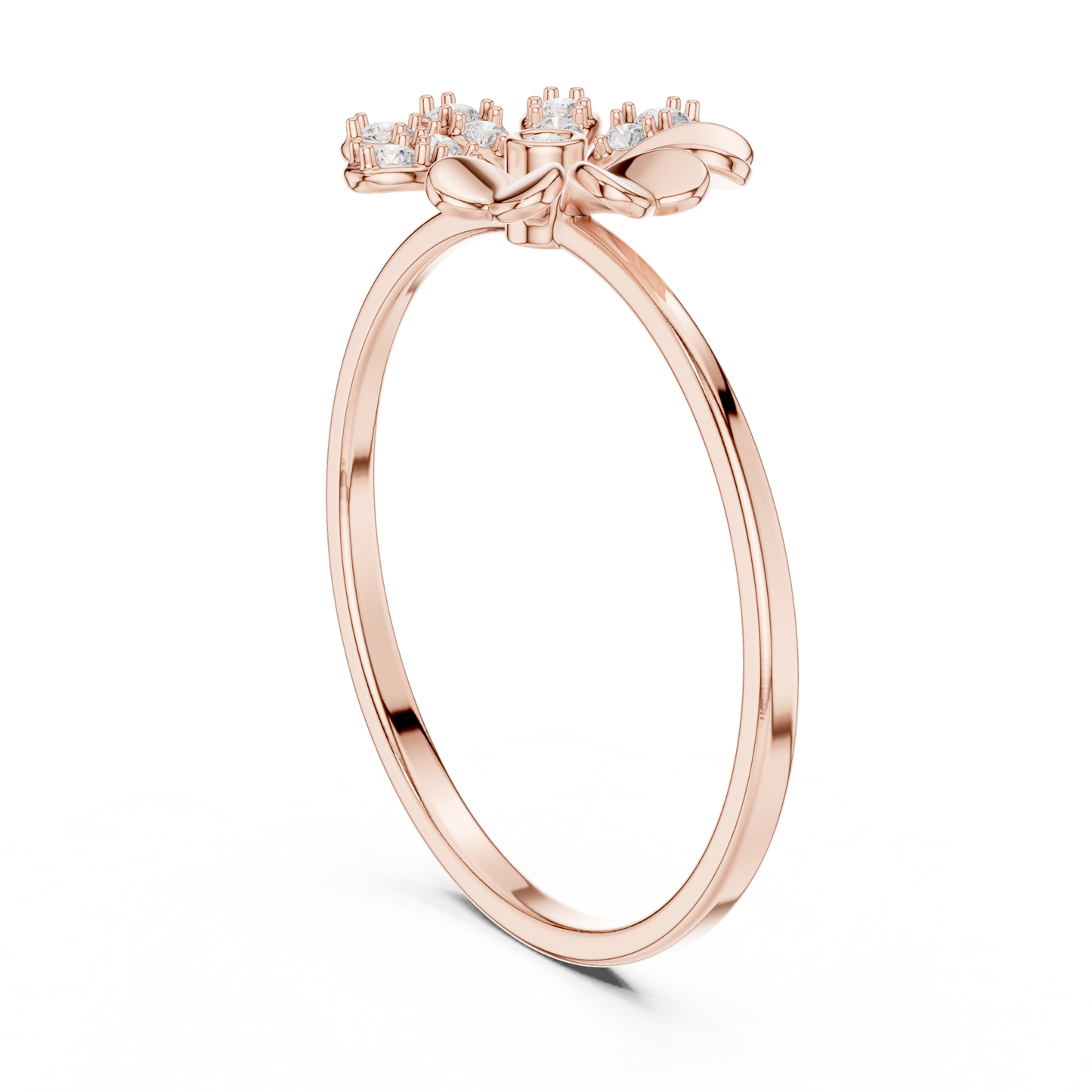 Eye Catchy Floral Shape Lab Created Diamond Ring For Women