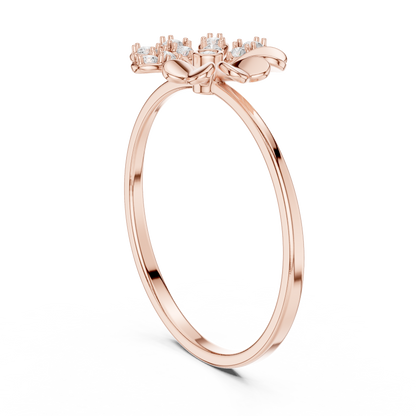 Eye Catchy Floral Shape Lab Created Diamond Ring For Women