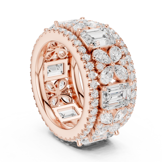 Wide Butterfly Multi-Shape Lab Grown Diamond Eternity Band Ring