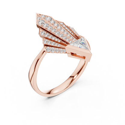 Empire Arrow Lab Diamond Ring – Bold Designer Statement for Party Queens