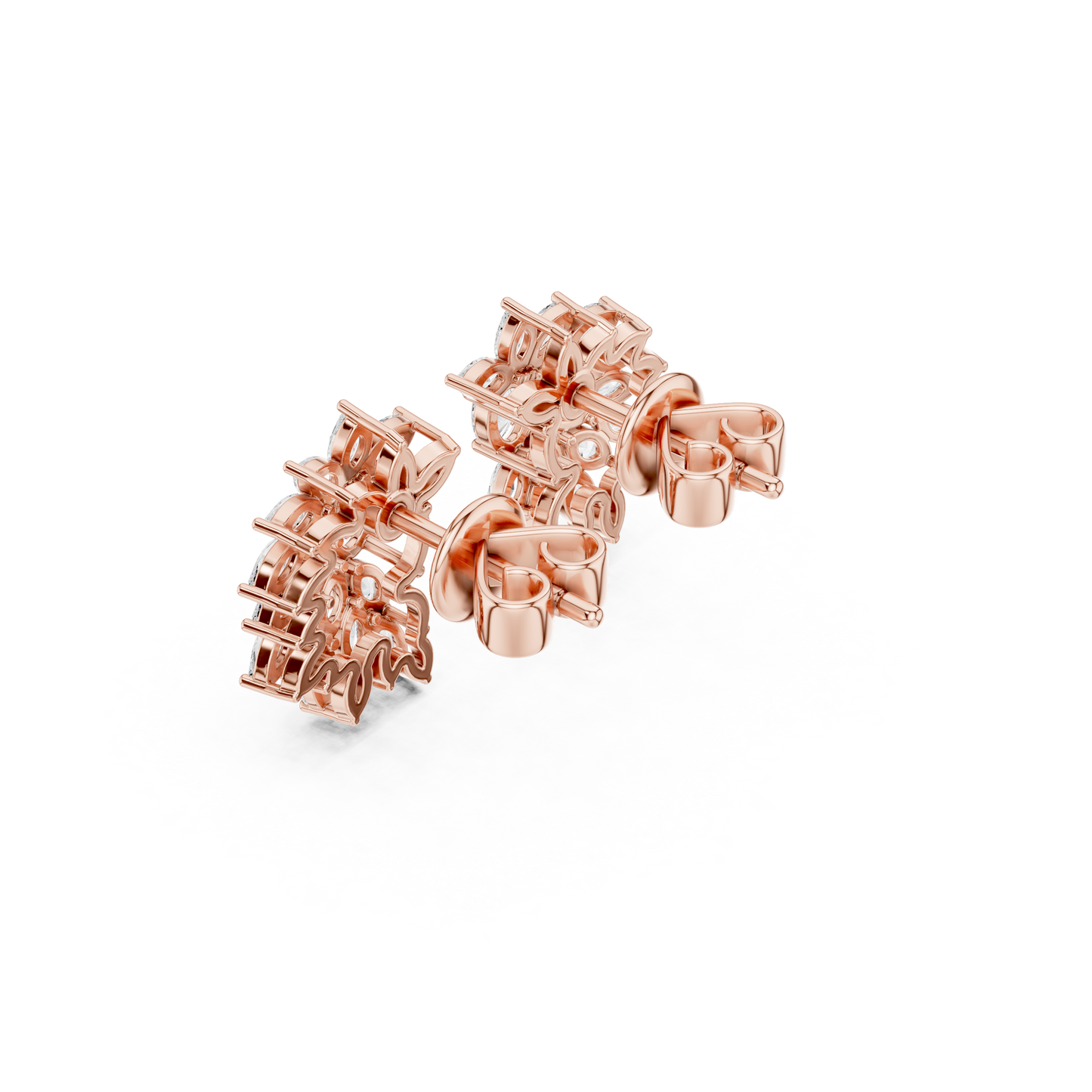 Sparkly Crystal Leaf Lab Diamond Bridal Earrings For Weddings