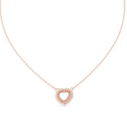 Twinkling Halo Heart Pendant Lab Diamond Necklace