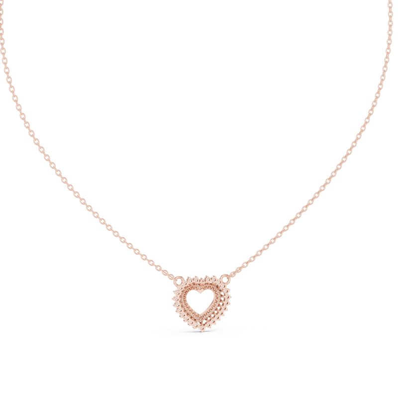 Twinkling Halo Heart Pendant Lab Diamond Necklace