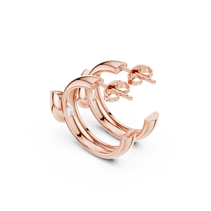 Pear Elegance Lab Grown Diamond Huggie Earrings