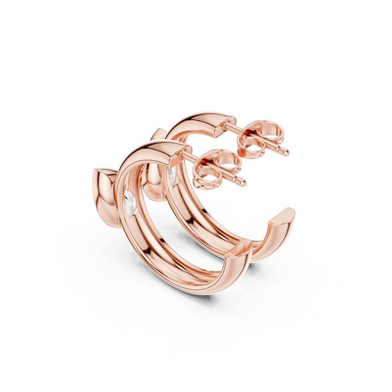 Pear Elegance Lab Grown Diamond Huggie Earrings