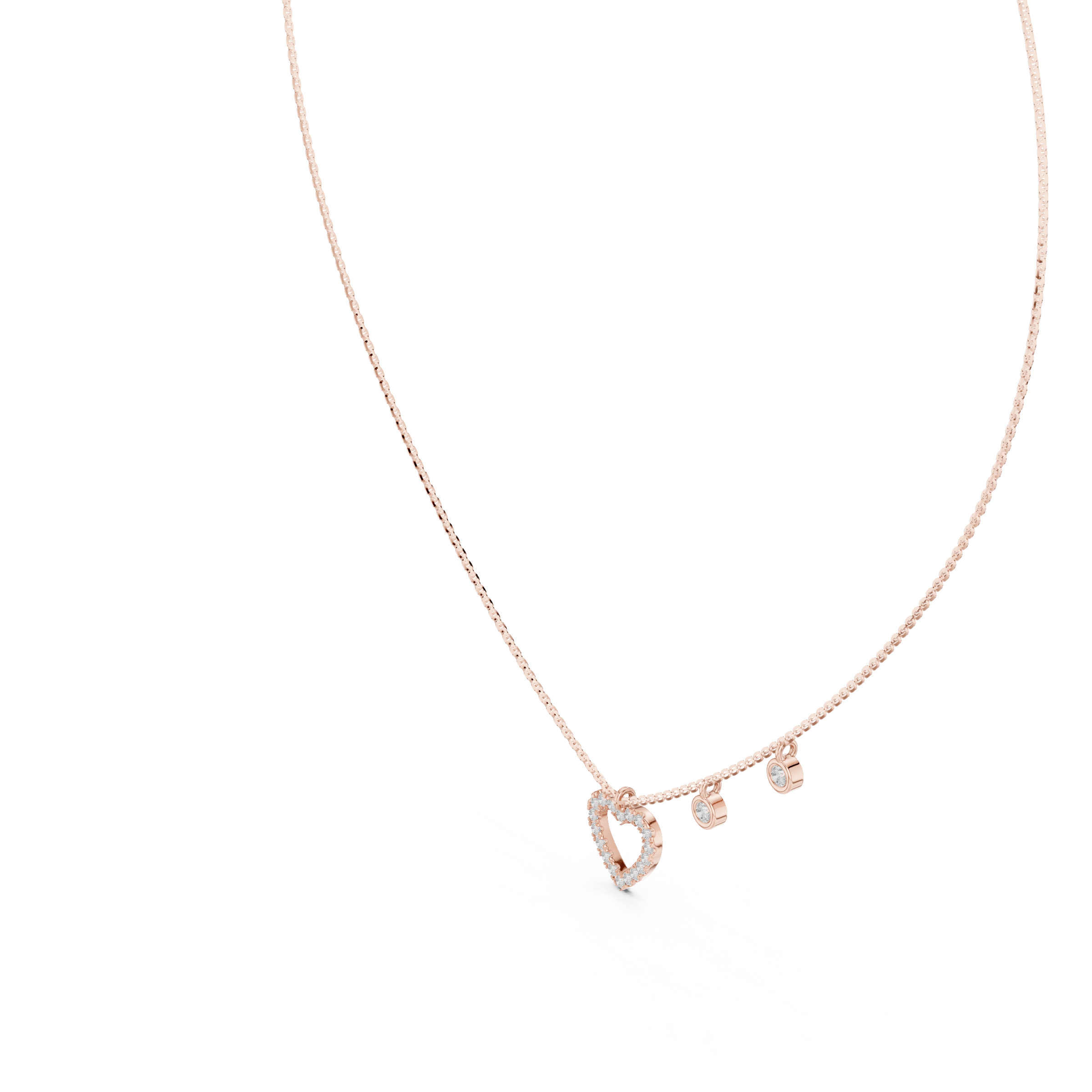 Heart Charm Lab Grown Diamond Necklace for Women | Love Pendant for Anniversary & Gift