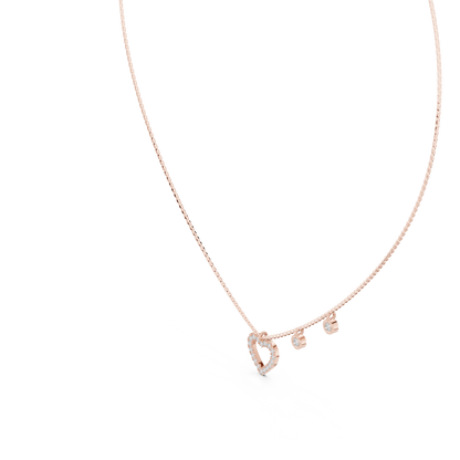 Heart Charm Lab Grown Diamond Necklace for Women | Love Pendant for Anniversary & Gift