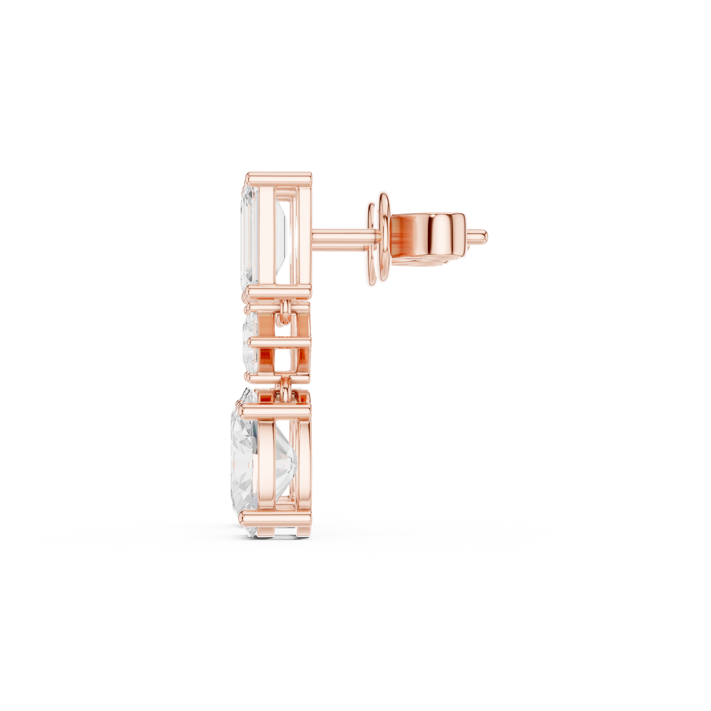Trivelle Three Step Multi Shape Lab Diamond Earrings