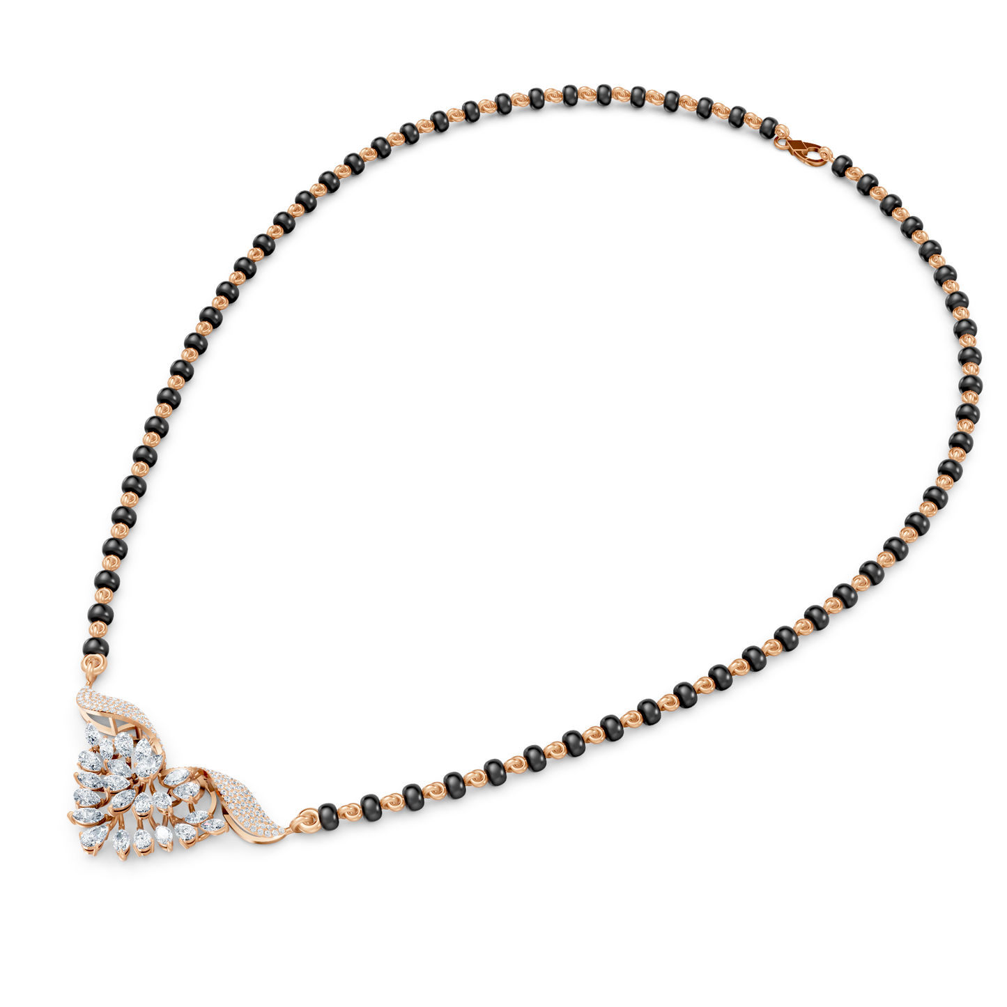 Hearts & Petals Lab Diamond Rich Look Mangalsutra For Women