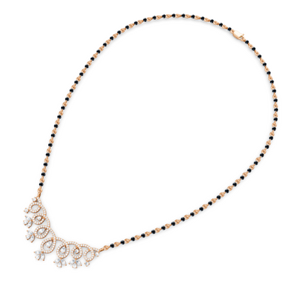 Looped Curves With Pear Shapes Lab Diamond Teardrop Mangalsutra For Women