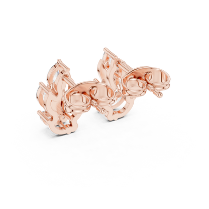Flame Petal Lab Diamond Stud Earrings