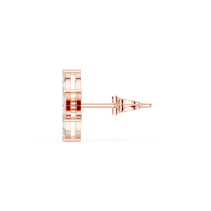Four Petals Super Sparkling Lab Diamond Earrings