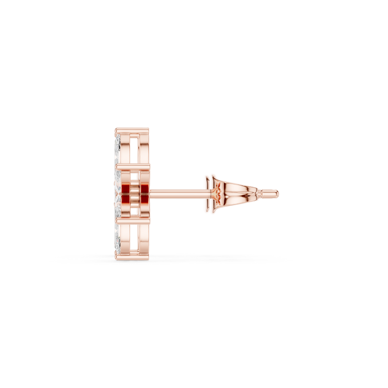 Four Petals Super Sparkling Lab Diamond Earrings