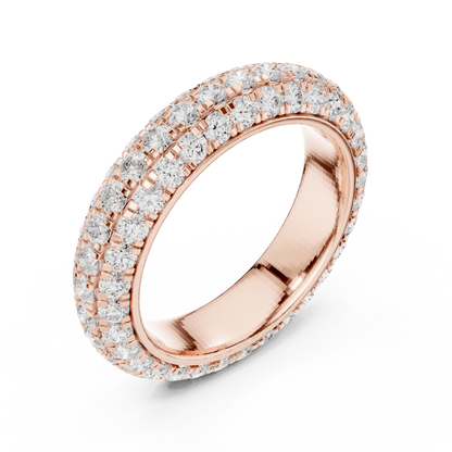 Elegant 3-Line Eternity Lab Diamond Ring