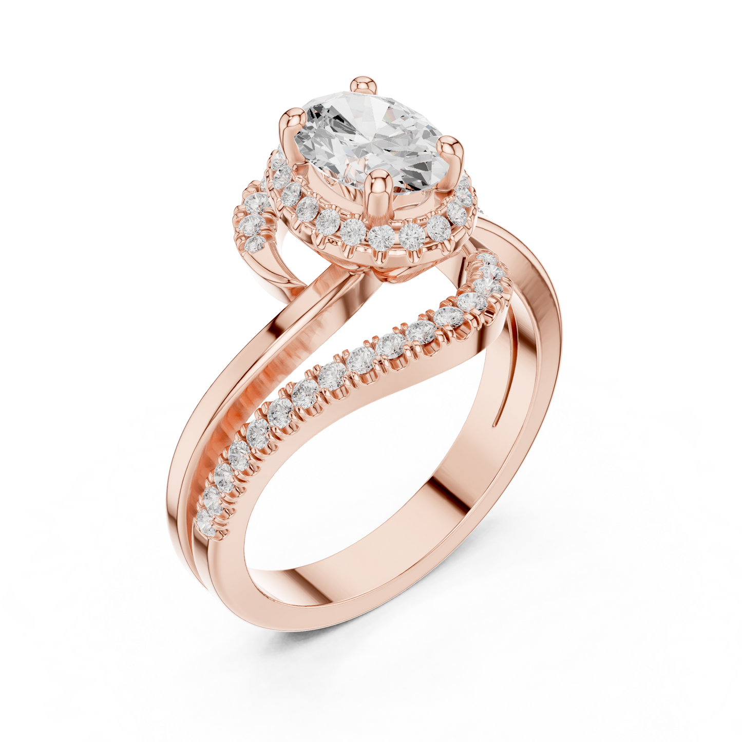 Infinity Halo Solitaire Lab Diamond Engagement Ring