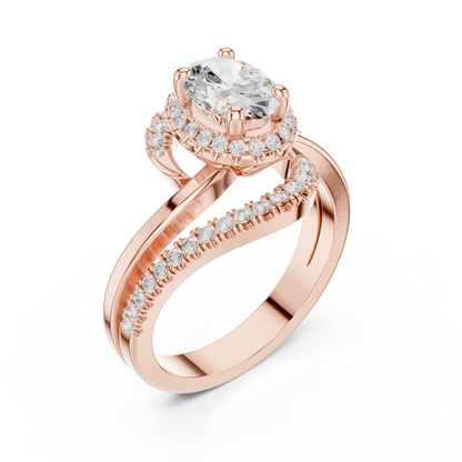 Infinity Halo Solitaire Lab Diamond Engagement Ring