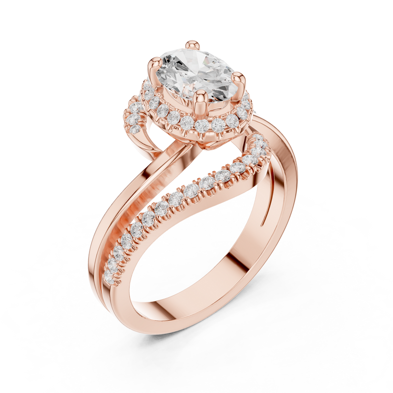 Infinity Halo Solitaire Lab Diamond Engagement Ring