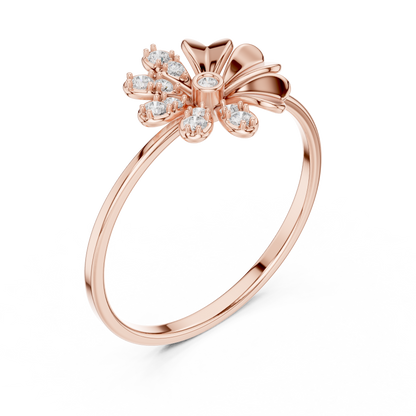 Eye Catchy Floral Shape Lab Created Diamond Ring For Women