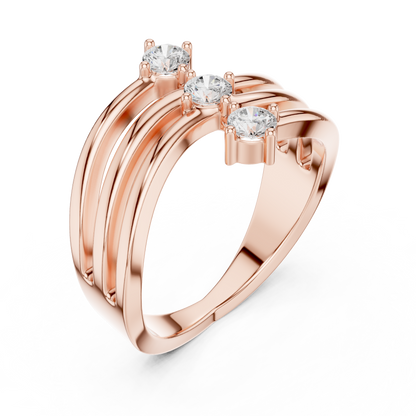 Three Drops of Light Lab Diamond Curved Ring