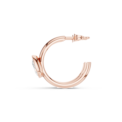 Pear Elegance Lab Grown Diamond Huggie Earrings
