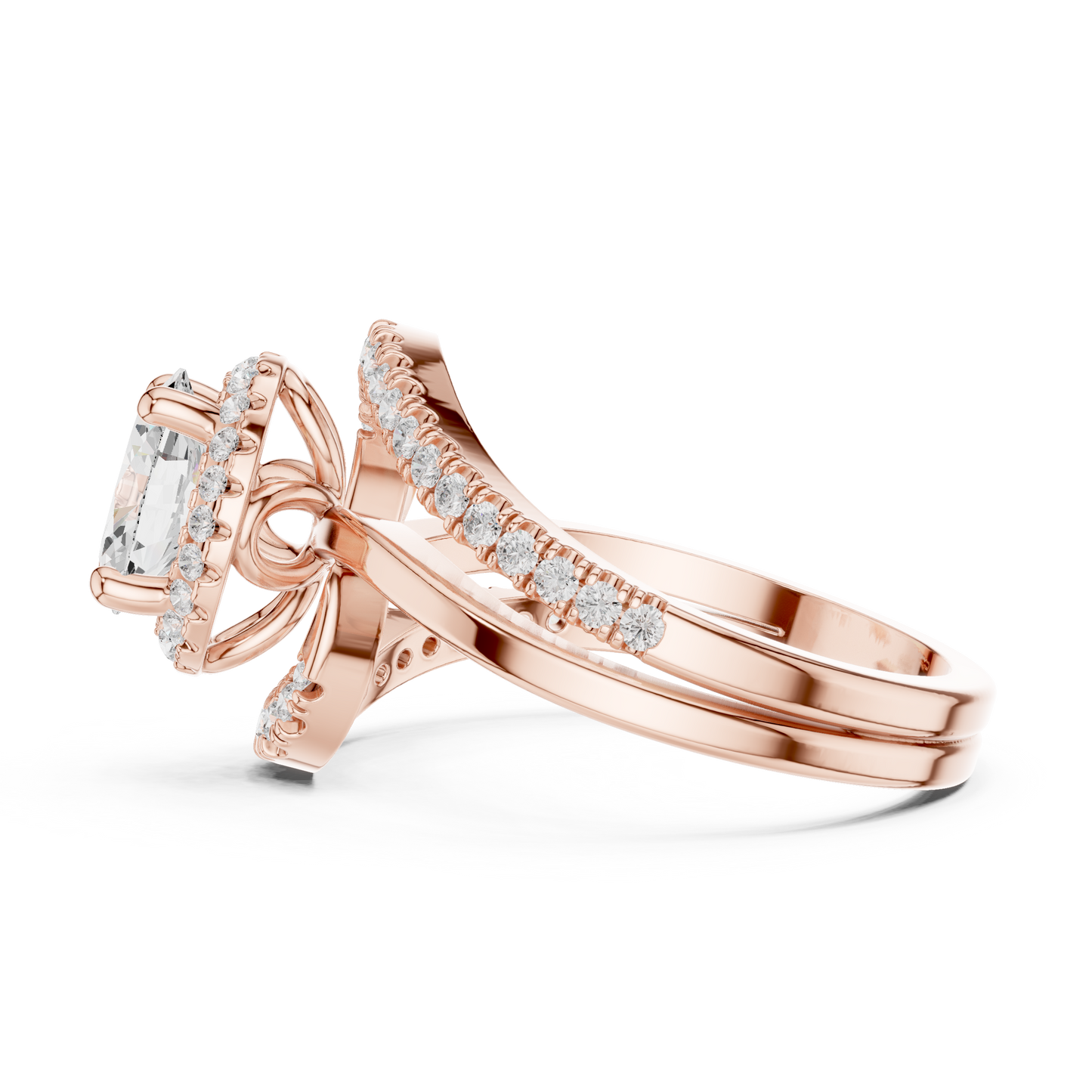 Infinity Halo Solitaire Lab Diamond Engagement Ring