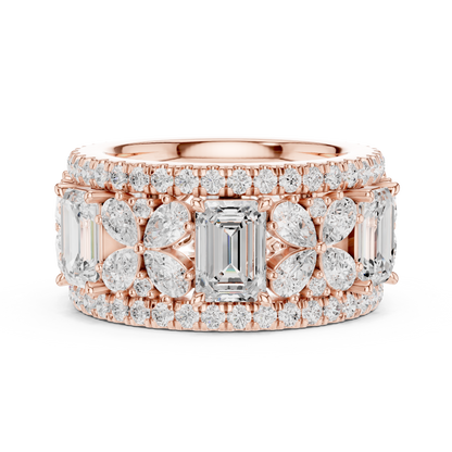 Wide Butterfly Multi-Shape Lab Grown Diamond Eternity Band Ring