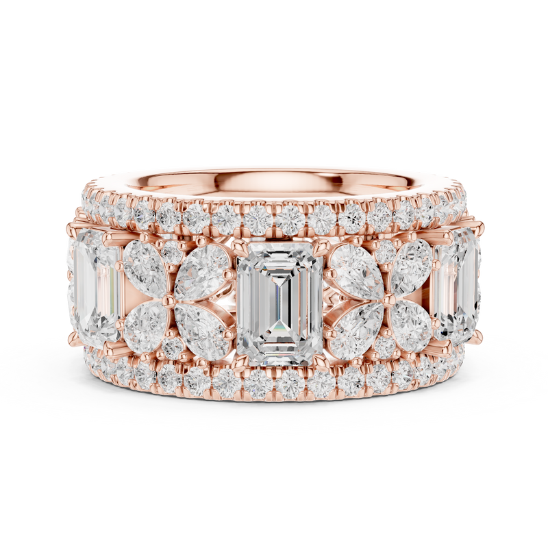 Wide Butterfly Multi-Shape Lab Grown Diamond Eternity Band Ring