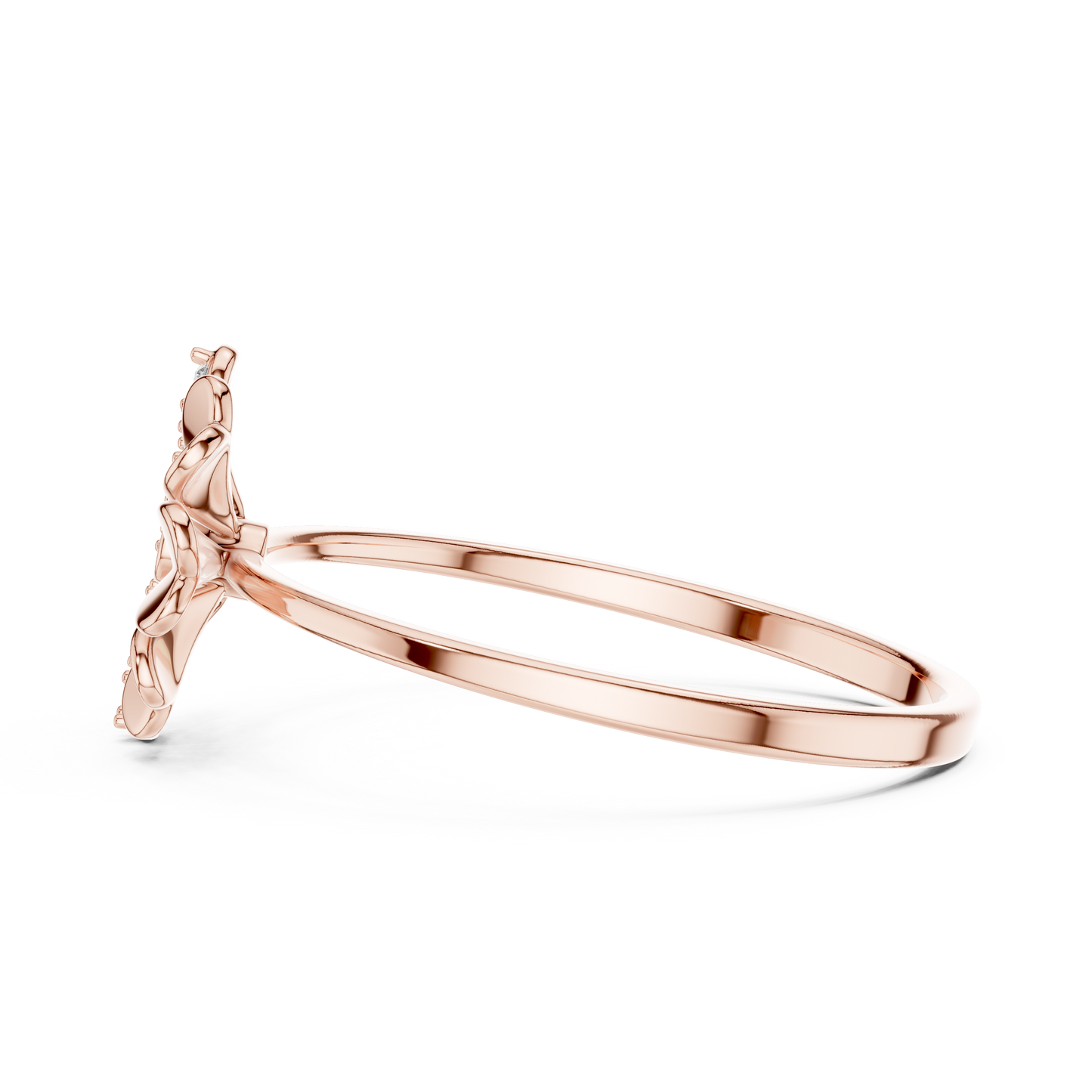 Eye Catchy Floral Shape Lab Created Diamond Ring For Women
