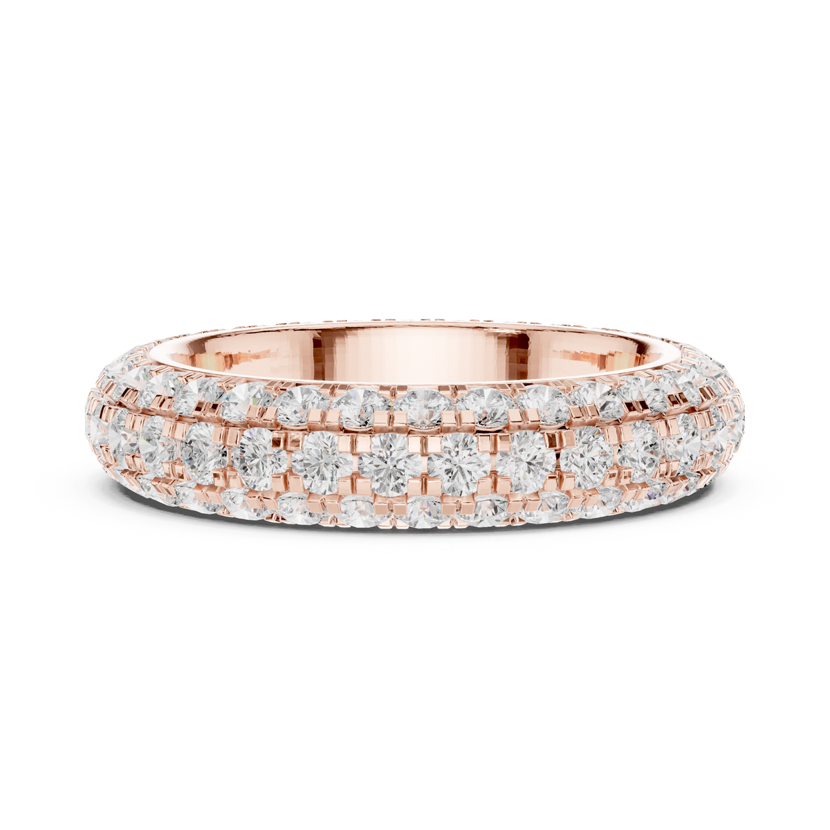 Elegant 3-Line Eternity Lab Diamond Ring