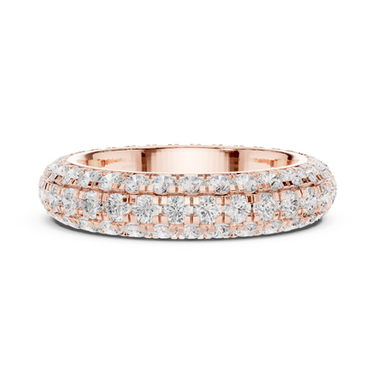 Elegant 3-Line Eternity Lab Diamond Ring