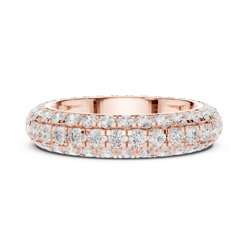 Elegant 3-Line Eternity Lab Diamond Ring