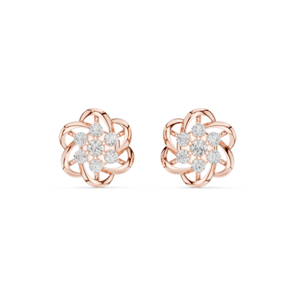Celestera Floral Lab Diamonds Stud Earrings