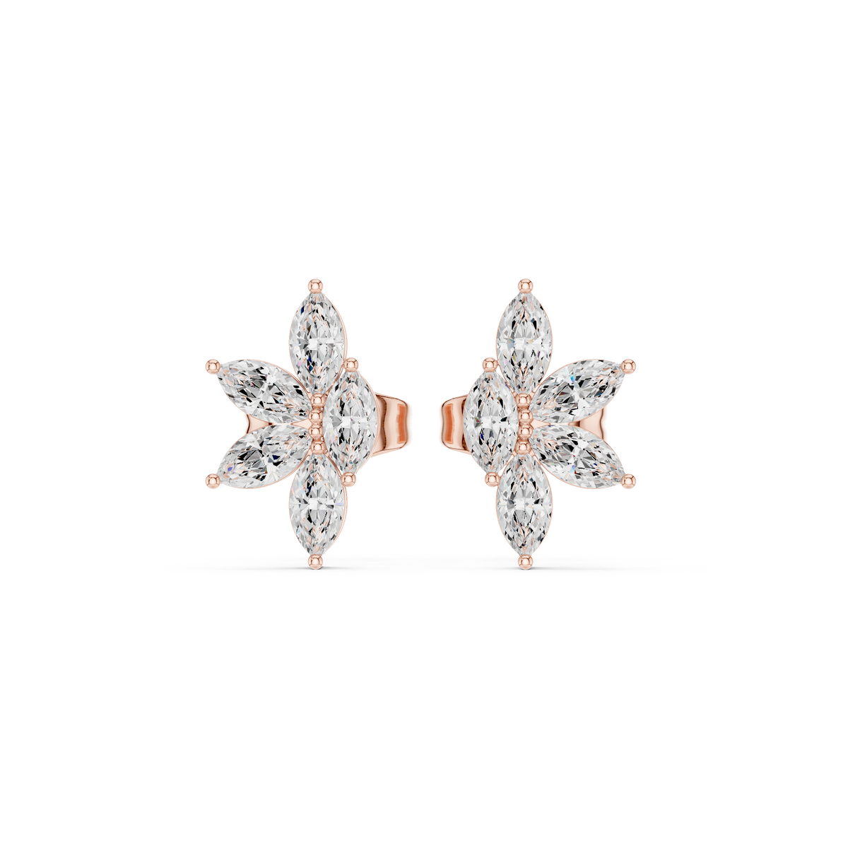 Four Petals Super Sparkling Lab Diamond Earrings