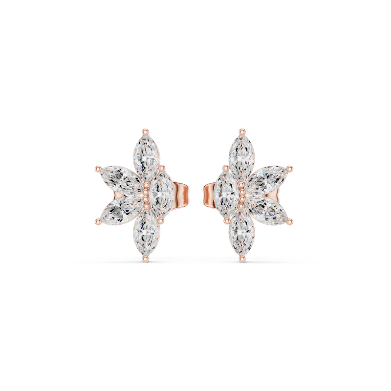 Four Petals Super Sparkling Lab Diamond Earrings