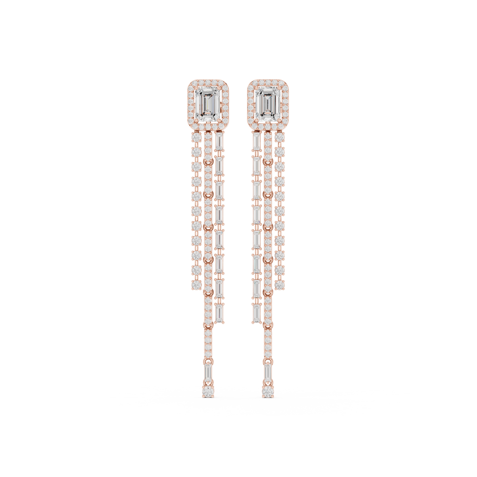 Long Drop Everglow Lab Diamond Dangler Earrings