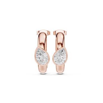 Pear Elegance Lab Grown Diamond Huggie Earrings