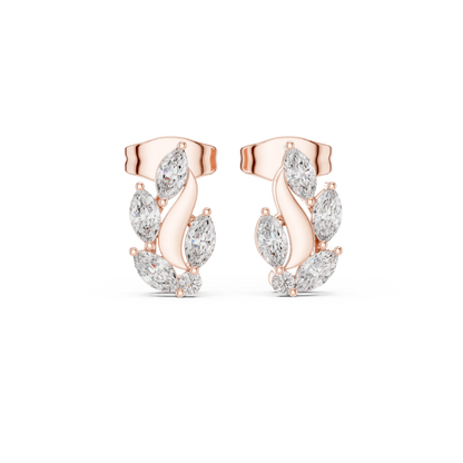 Flame Petal Lab Diamond Stud Earrings