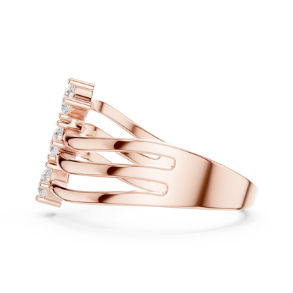 Three Drops of Light Lab Diamond Curved Ring