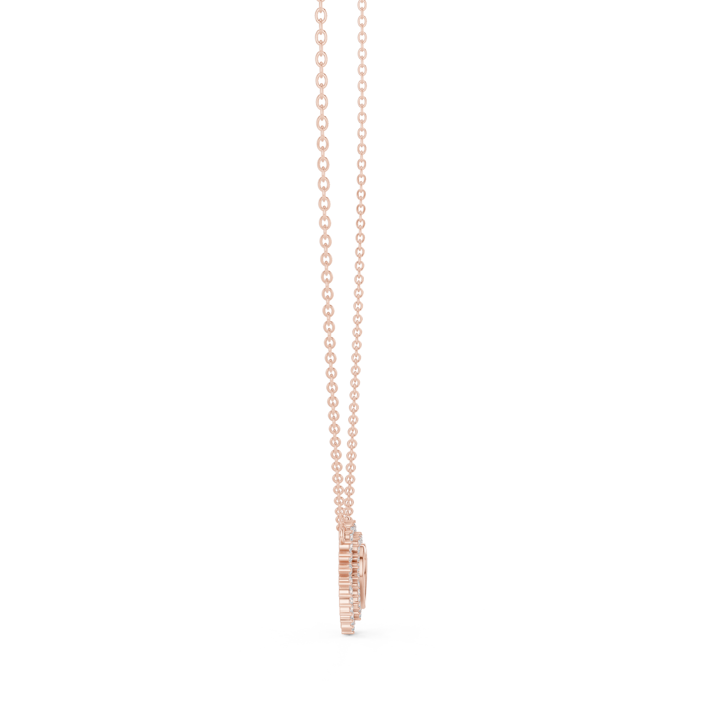 Twinkling Halo Heart Pendant Lab Diamond Necklace