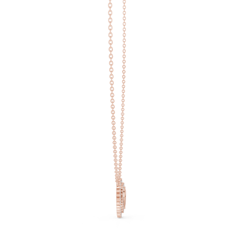 Twinkling Halo Heart Pendant Lab Diamond Necklace