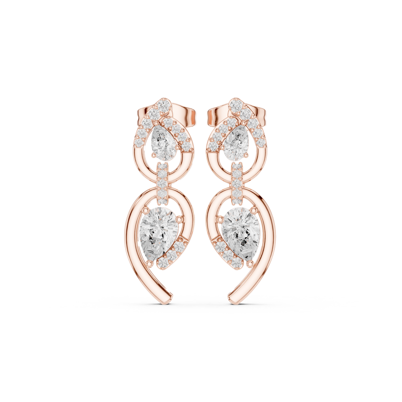 Angelic Beauty Curved Lab Diamond Earrings