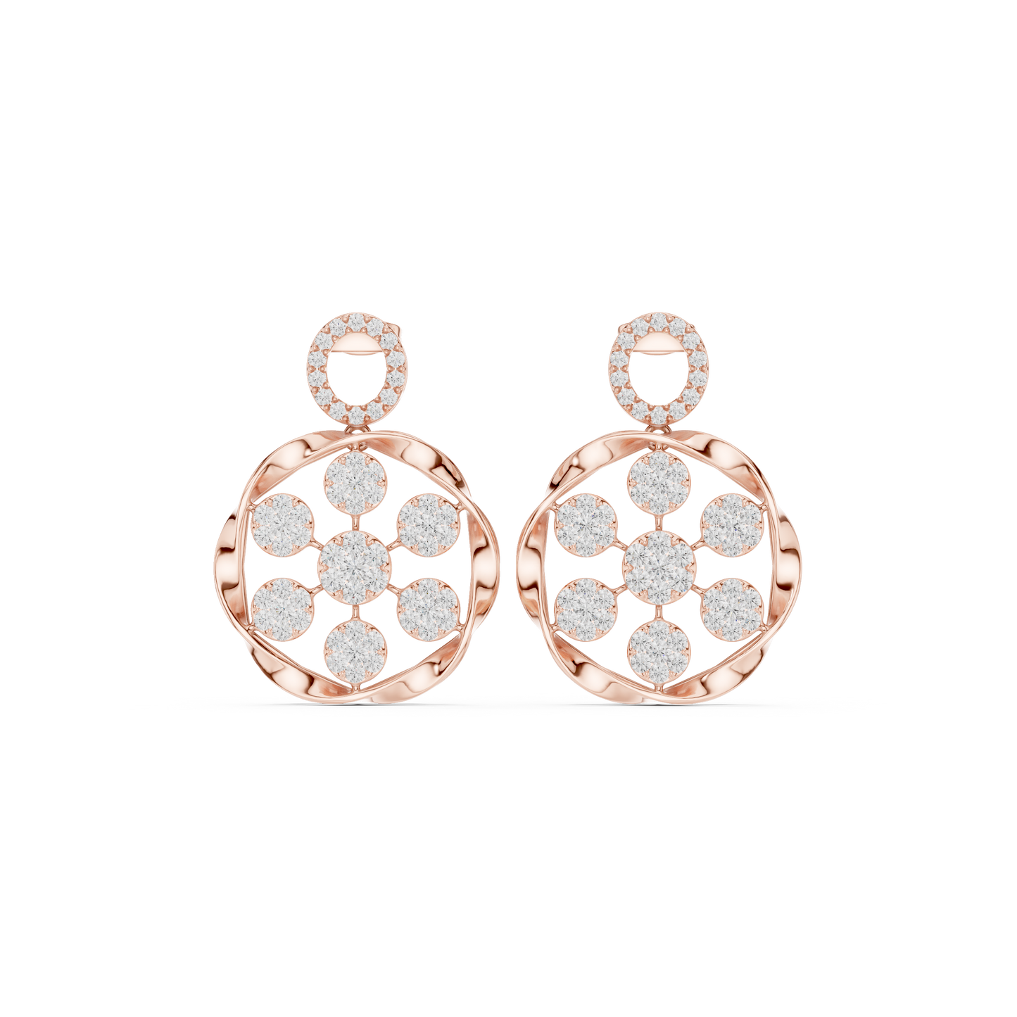Heritage Bloom Lab Diamond Designer Earrings for Women
